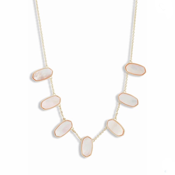 Kendra Scott mother of pearl necklace gold tone - Picture 3 of 8